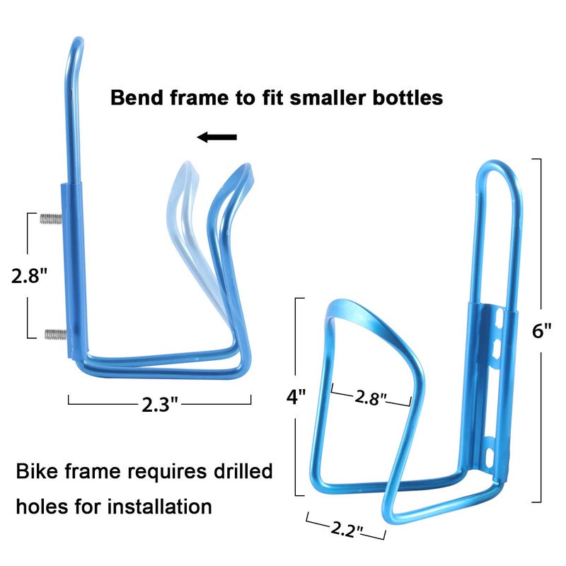 DUNCHATY Alloy Aluminum Lightweight Bike Water Bottle Cages - 2 Pack Bicycle Holder Cages - Blue - Image 4